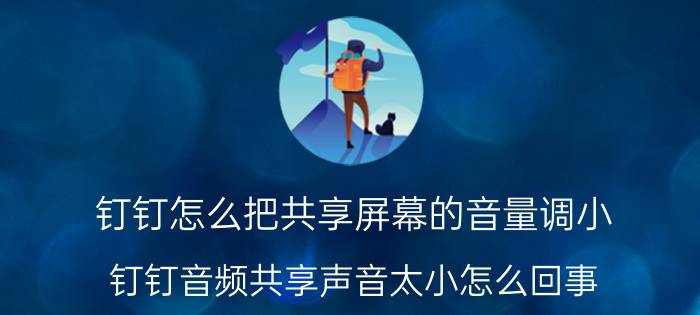 钉钉怎么把共享屏幕的音量调小 钉钉音频共享声音太小怎么回事？